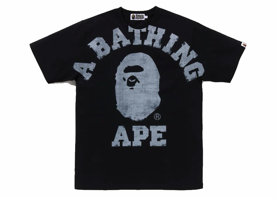 BAPE Overprinted College Tee Black Men's - FW23 - US