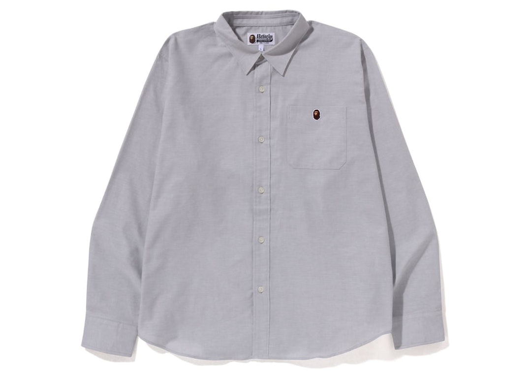 Pre-owned Bape Oxford Relaxed Fit Shirt (ss23) Grey
