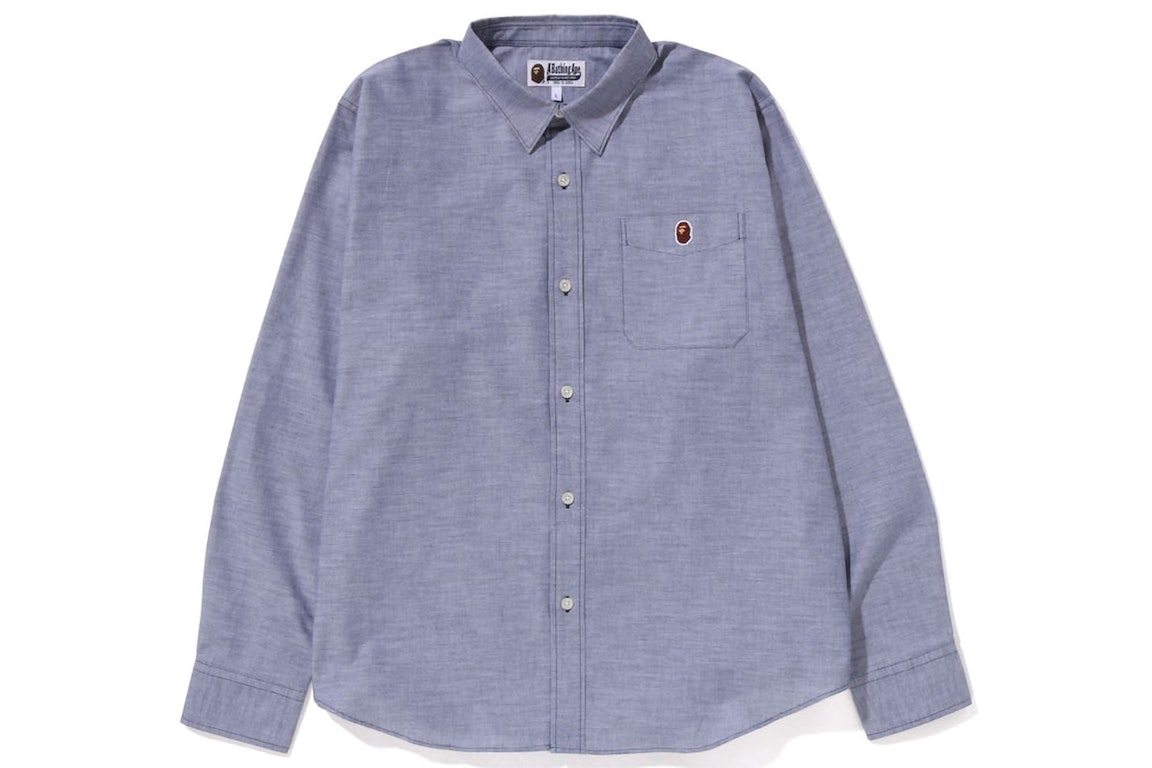Pre-owned Bape Oxford Relaxed Fit Shirt (ss23) Navy