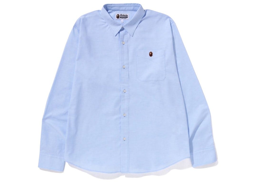 Pre-owned Bape Oxford Relaxed Fit Shirt (ss23) Sax
