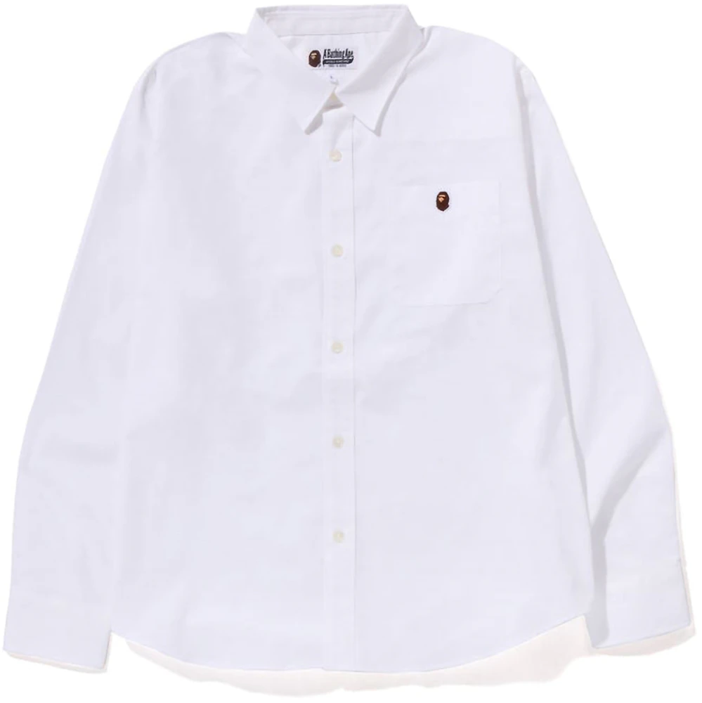 BAPE Oxford Relaxed Fit Shirt (SS23) White Men's - SS23 - US