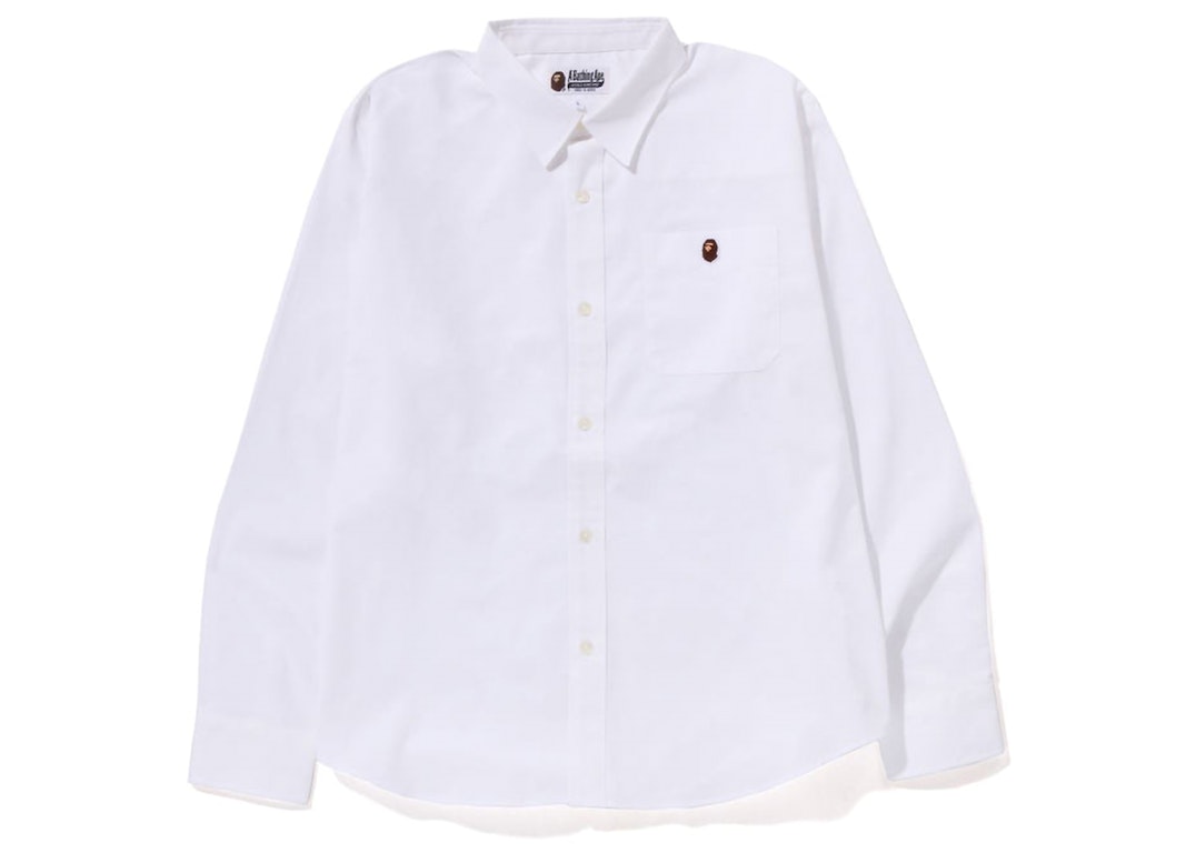 Pre-owned Bape Oxford Relaxed Fit Shirt (ss23) White