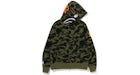 BAPE PONR 1st Sudadera con capucha Camuflaje Shark Full Zip Verde