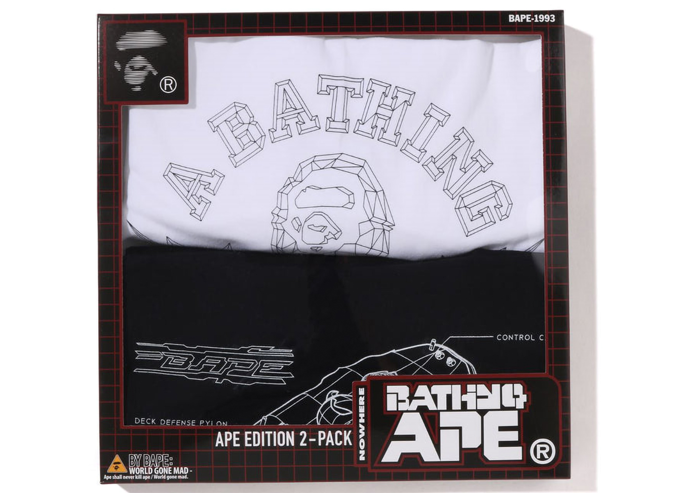BAPE Package Box #1 Tee (Set of 2) Black White
