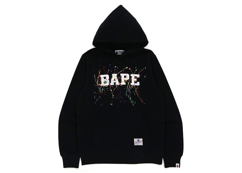 BAPE Paint Splatter Pullover Hoodie Black Men s FW21 GB