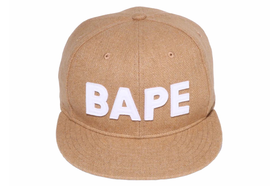 Pre-owned Bape Patch Snapback Cap Beige
