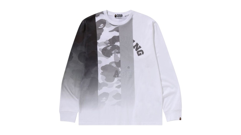 BAPE Patch Work Print Long Sleeve Tee White
