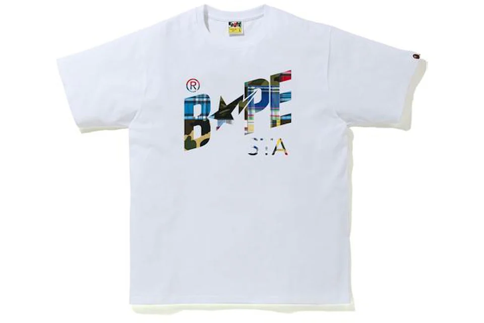 BAPE Patchwork Bapesta Logo T-Shirt White Men's - SS20 - US
