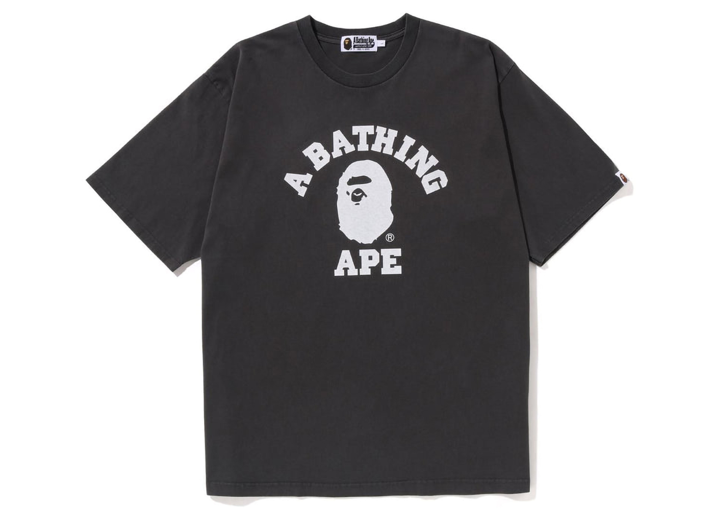 BAPE Pigment Dyed College Relaxed Fit Tee Black Men's - SS23 - US