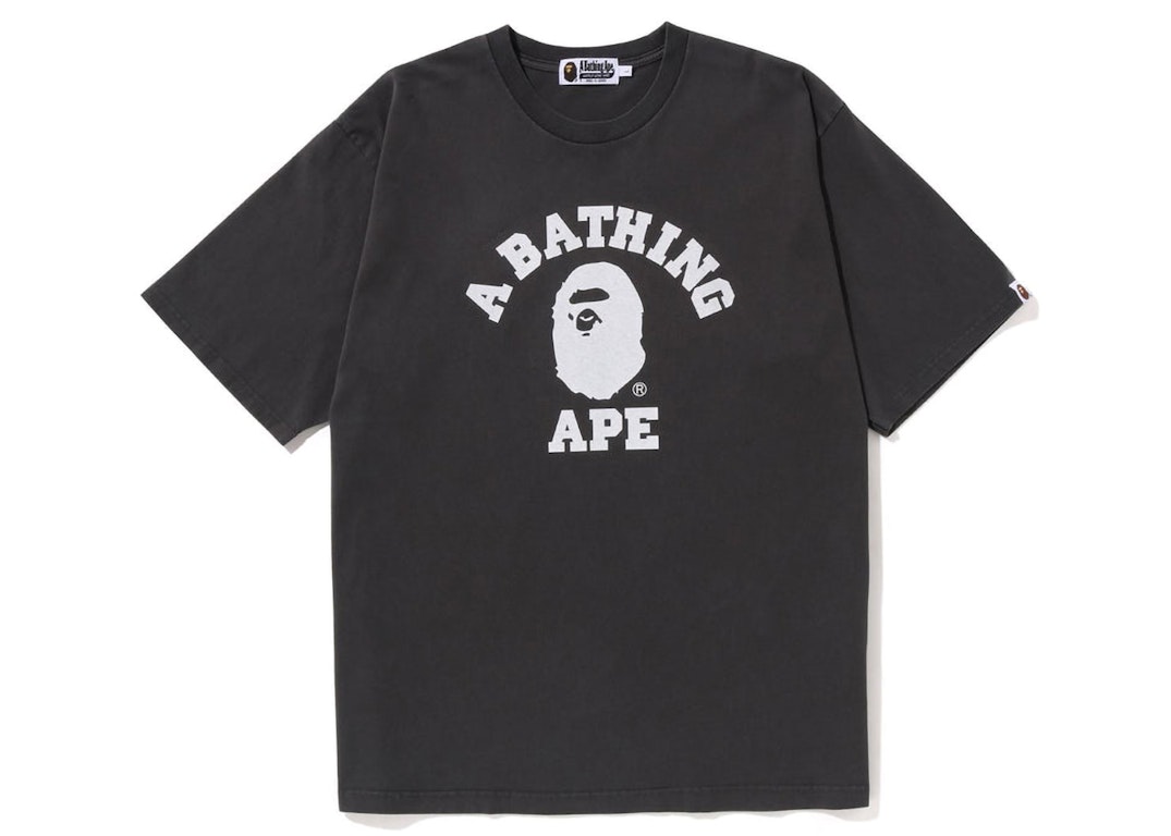 Pre-owned Bape Pigment Dyed College Relaxed Fit Tee Black