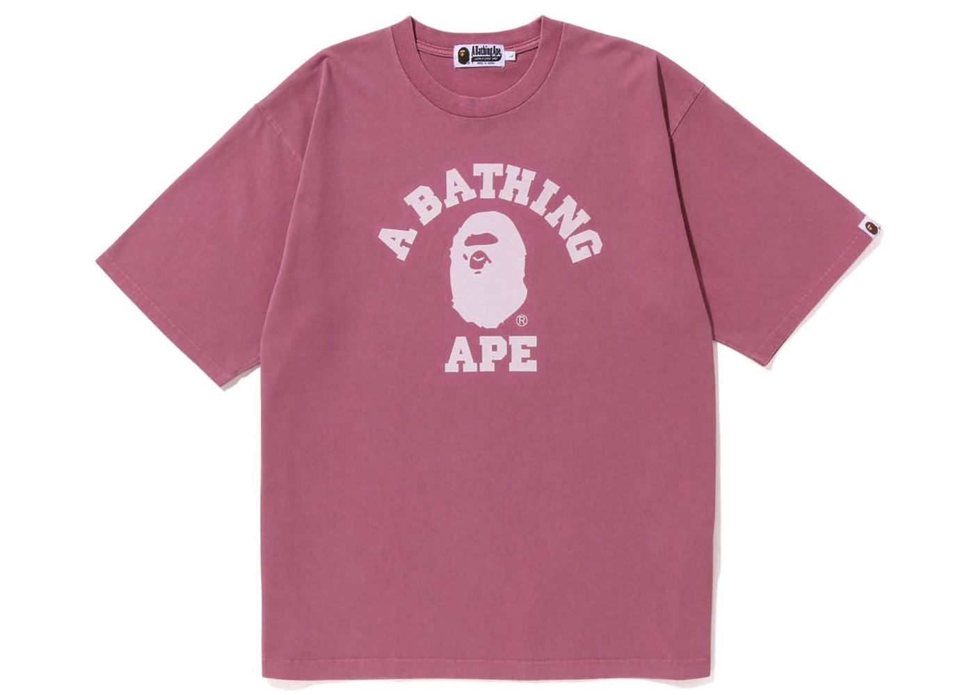BAPE Pigment Dyed College Relaxed Fit Tee Purple Men's - SS23 - US
