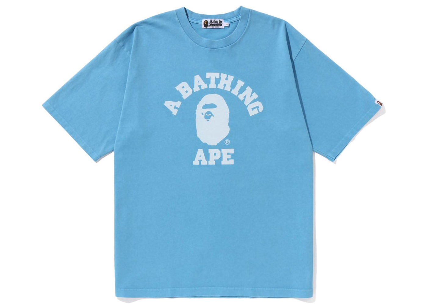 BAPE Pigment Dyed College Relaxed Fit Tee Sax メンズ - SS23 - JP