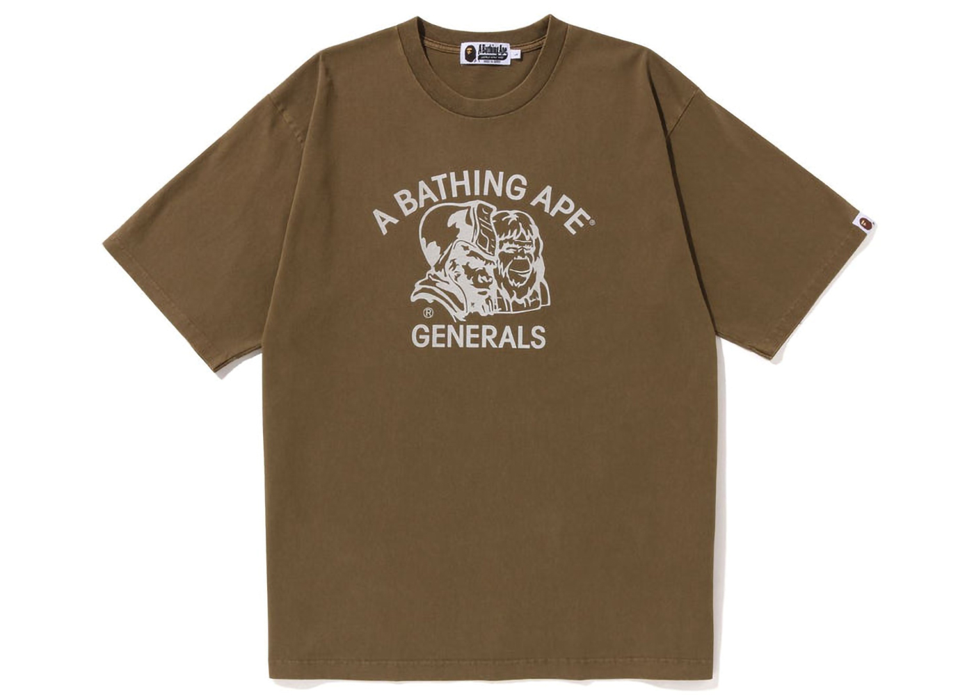 BAPE Pigment Dyed General Bape Relaxed Fit Tee Beige Men's - SS23 - US