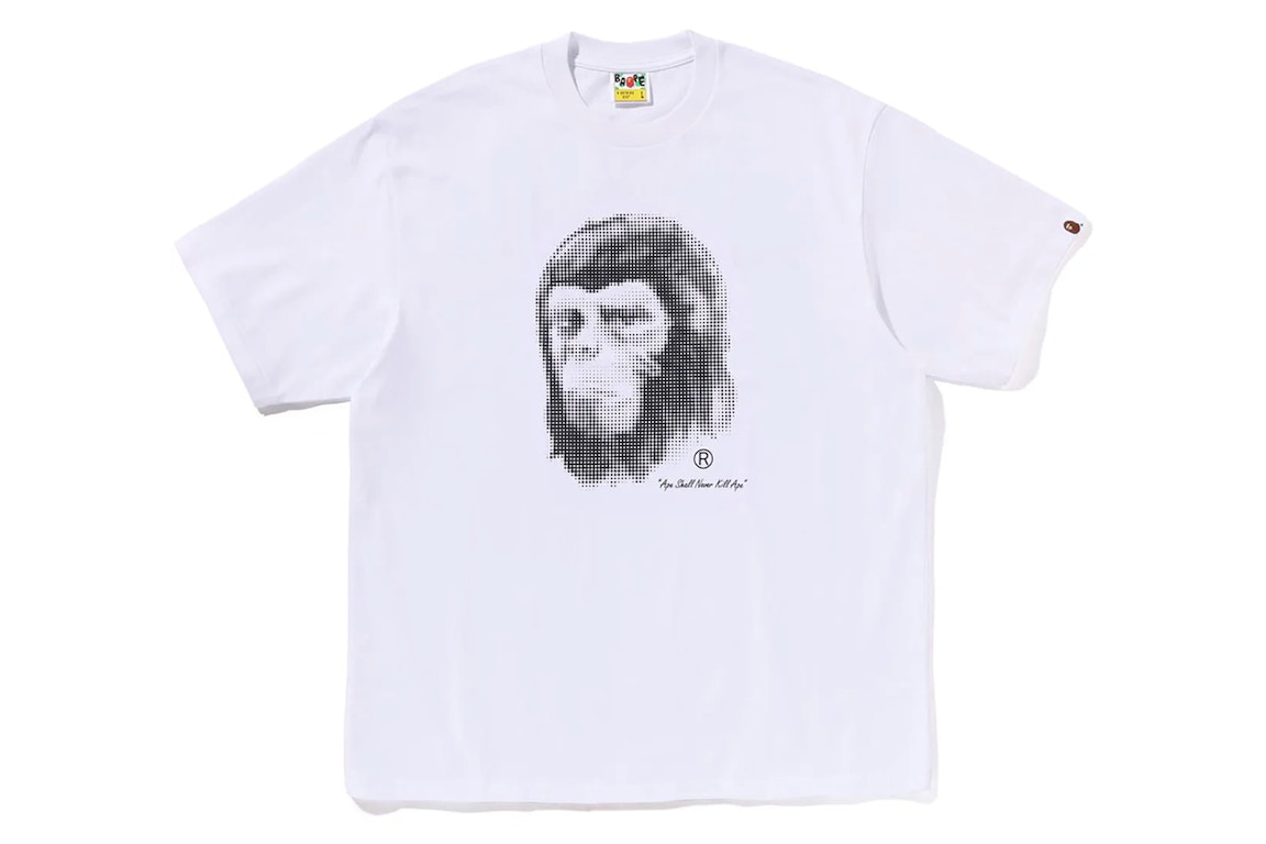 Click to view more detailed imagery on our partner's website Pre-owned Bape Pixel Comic Ape Head Relaxed Fit Tee White