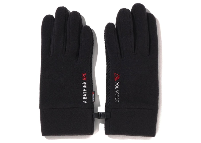 Pre-owned Bape Polartech Glove In Black