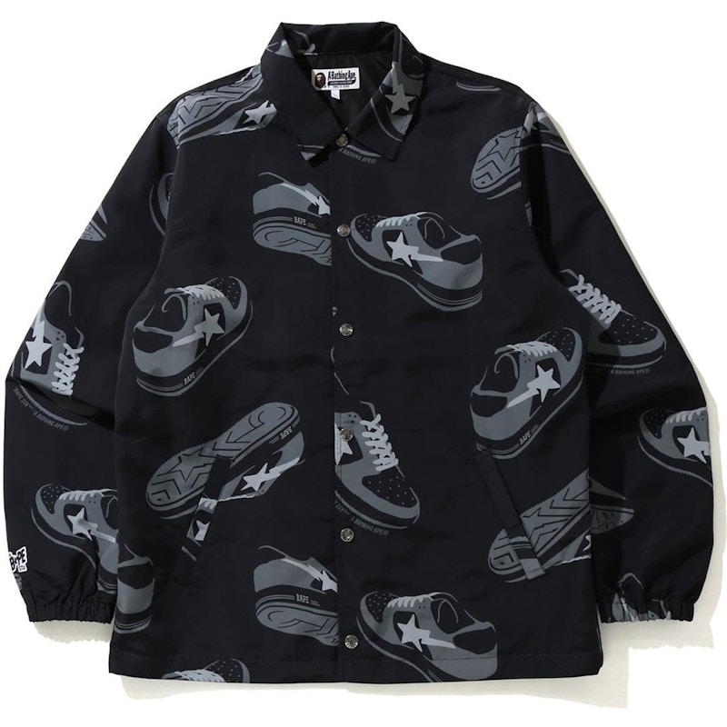 BAPE Liquid Camo Bape Sta Relaxed Fit Coach Jacket Black Men's 