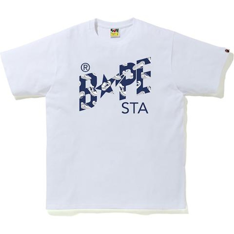 BAPE Random STA Logo Tee White/Navy