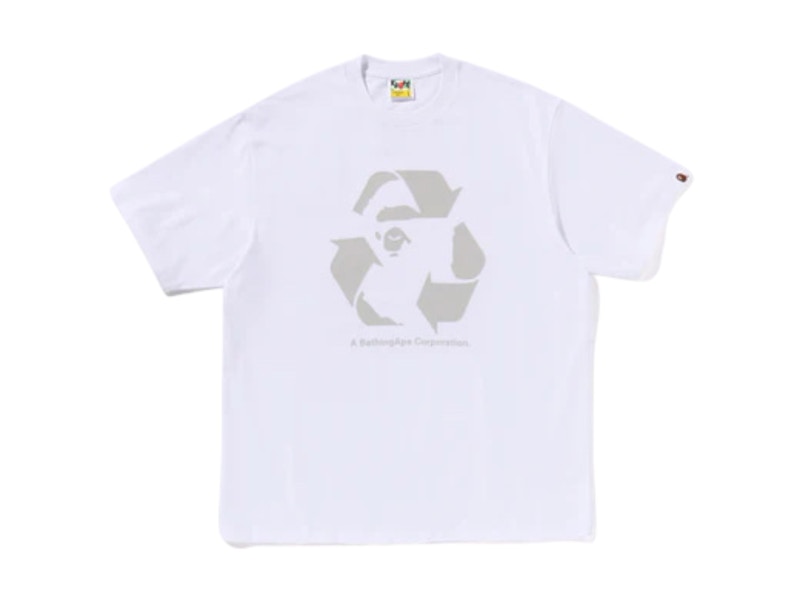 BAPE Recycle Motif Relaxed Fit Tee White