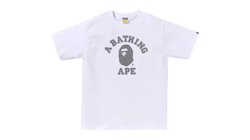 BAPE Reflective On College Tee White
