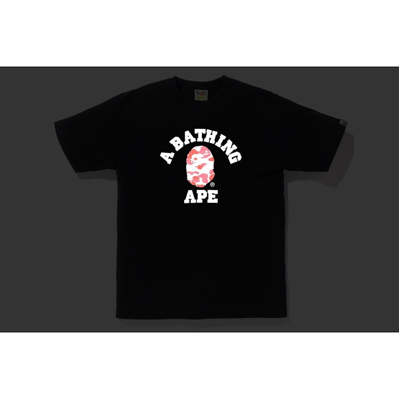 BAPE Reflector ABC College Tee White/Pink