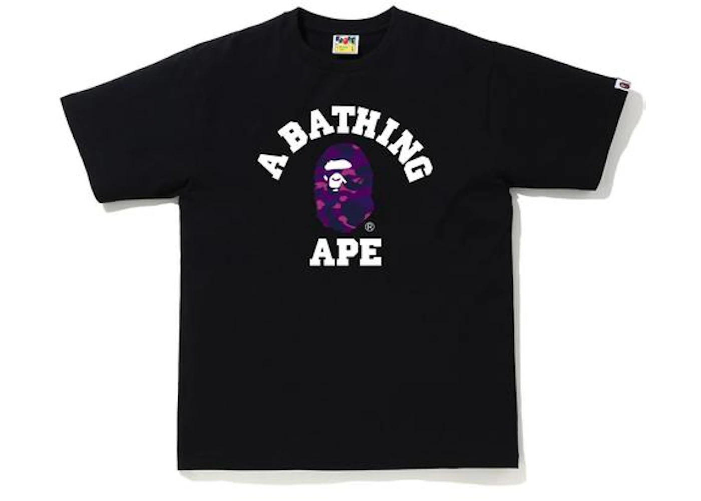 Bape Reflector Color Camo College T Shirt Black Purple Ss Bape Reflector Color Camo College T Shirt Black Purple Ss