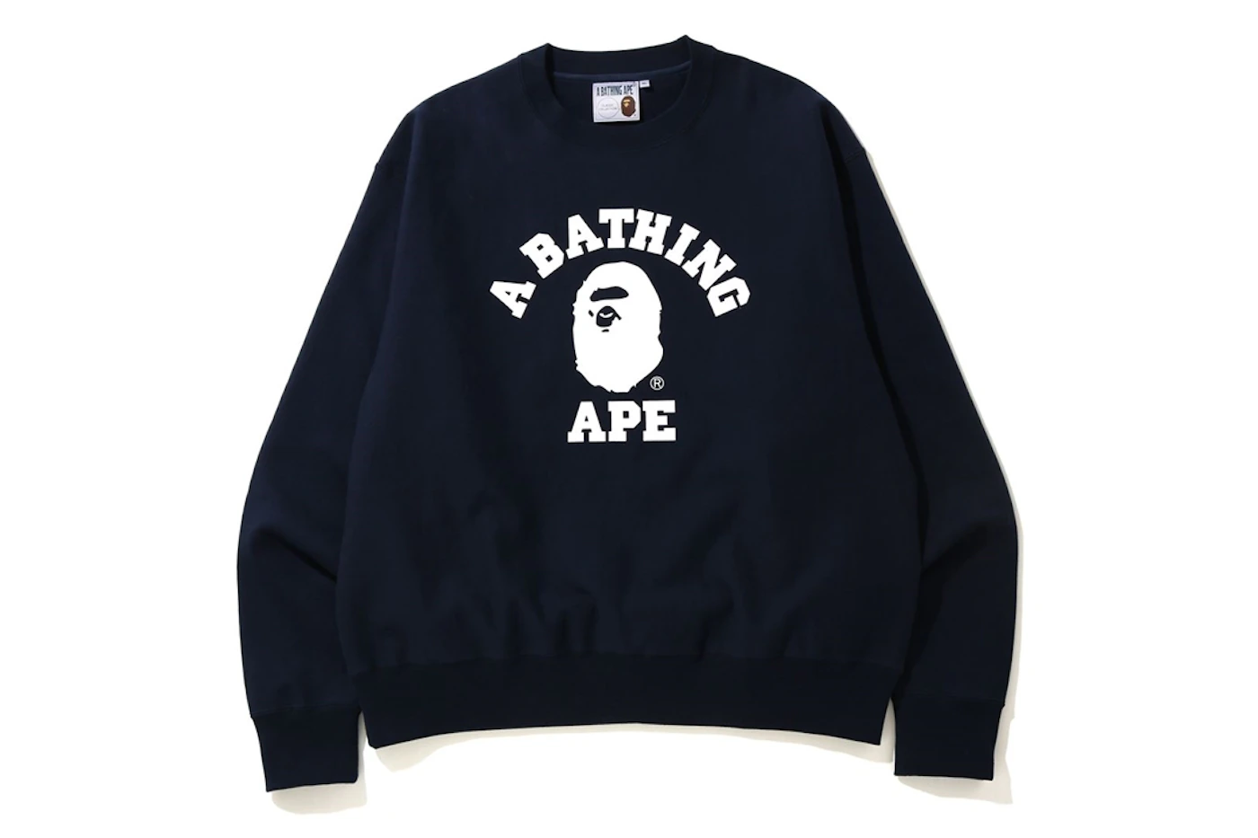 BAPE Relaxed Classic College Crewneck Navy Men's - SS20 - US