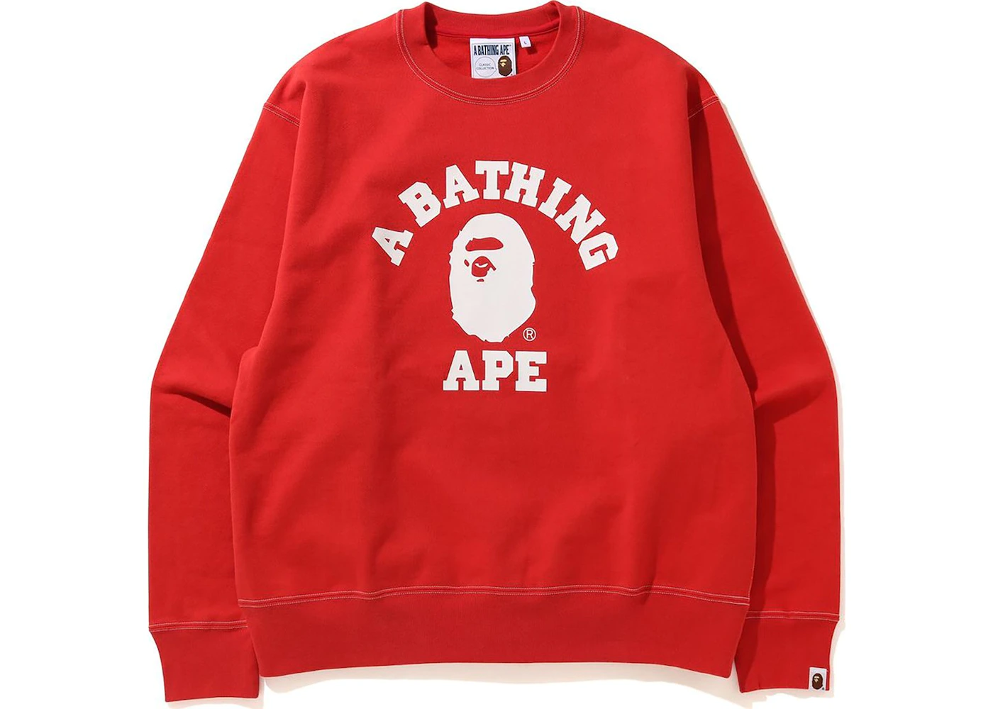 BAPE Relaxed Classic College Crewneck (SS20) Red Men's - SS20 - US