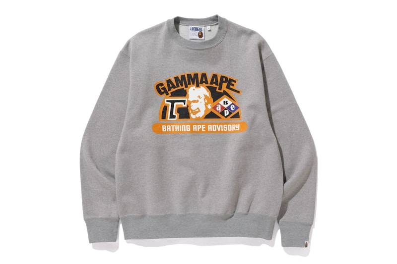 BAPE Relaxed Classic Gamma Ape Crewneck Grey Men's - SS20 - US