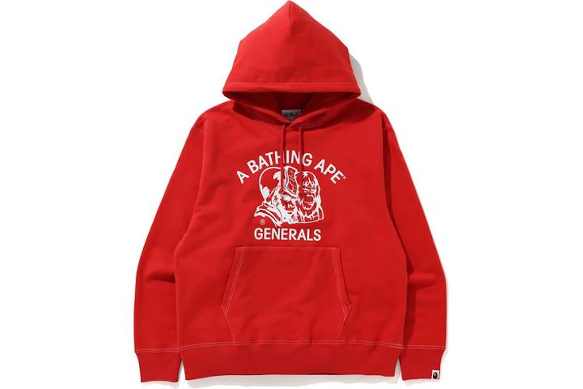 BAPE Relaxed Classic General Pullover Hoodie Red