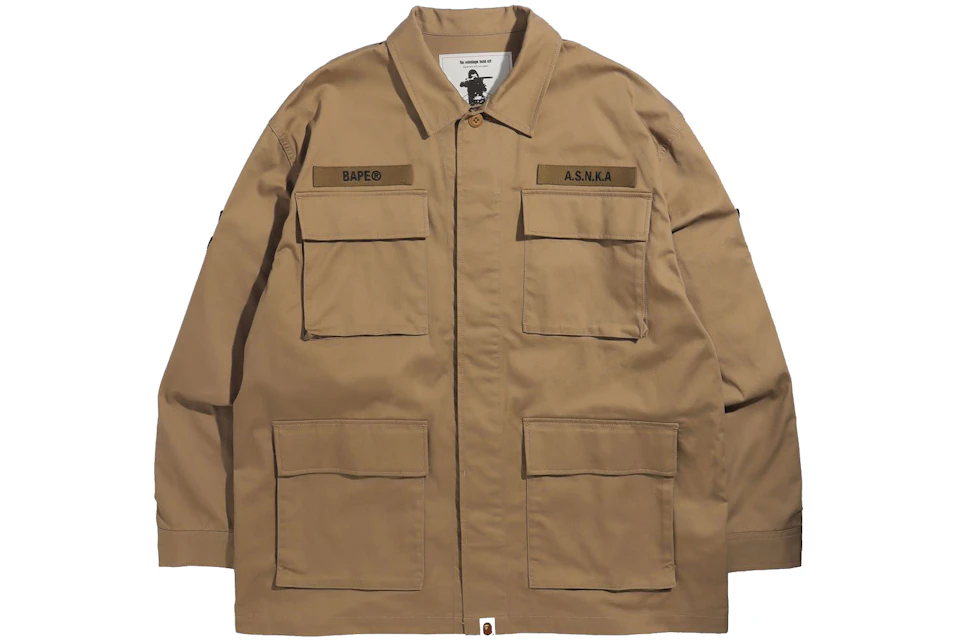 BAPE Relaxed Fit Military Shirt Beige
