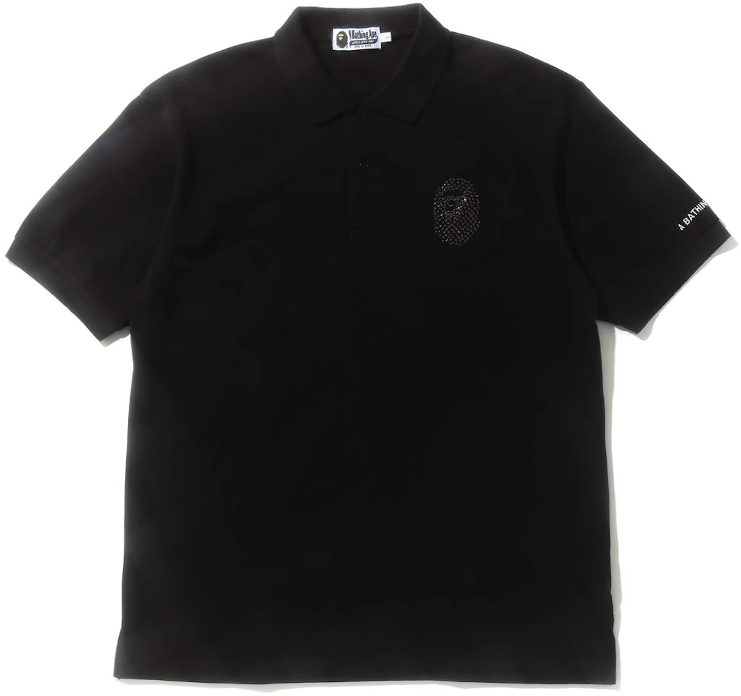BAPE Relaxed Multi Color Crystal Stone Polo Black Men's - SS20 - US
