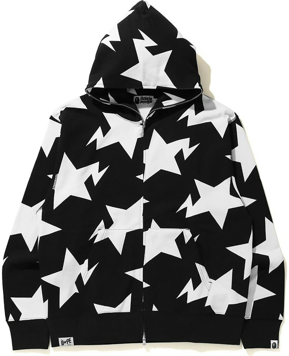 BAPE Relaxed STA Pattern Full Zip Hoodie Black SS20