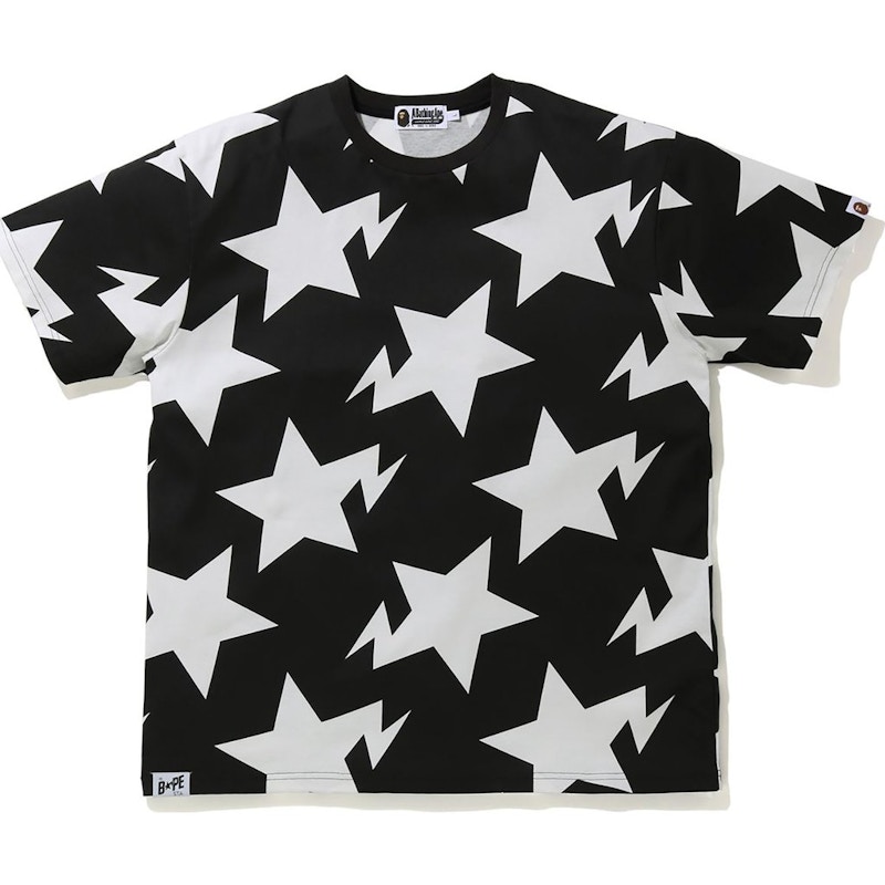 BAPE Relaxed STA Pattern Tee Black Men's - SS20 - US BAPE Relaxed STA Pattern Tee Black Men's - SS20 - US