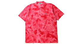 BAPE Relaxed Tie Dye Polo Red