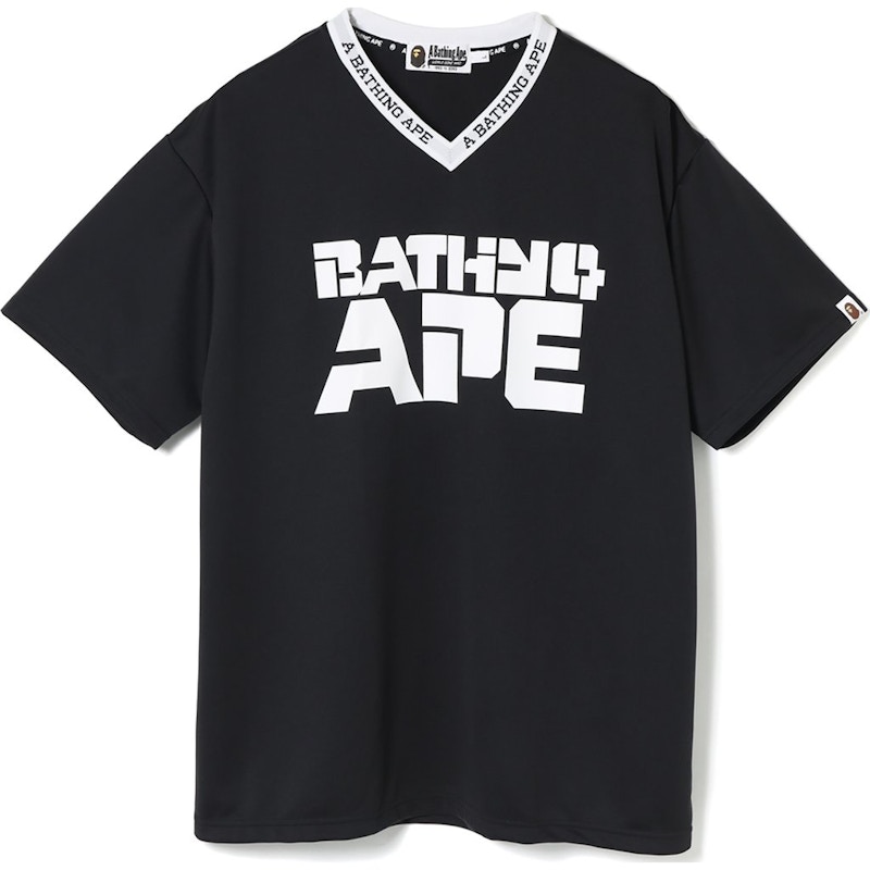 BAPE Relaxed V Neck Jersey Tee Black - SS19 Men's - US