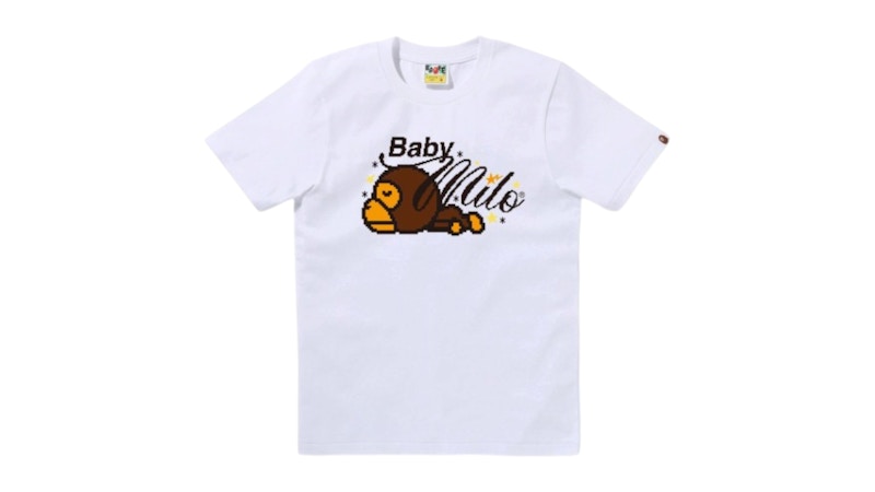 BAPE Retro Pixel Baby Milo Tee White - SS26 - JP