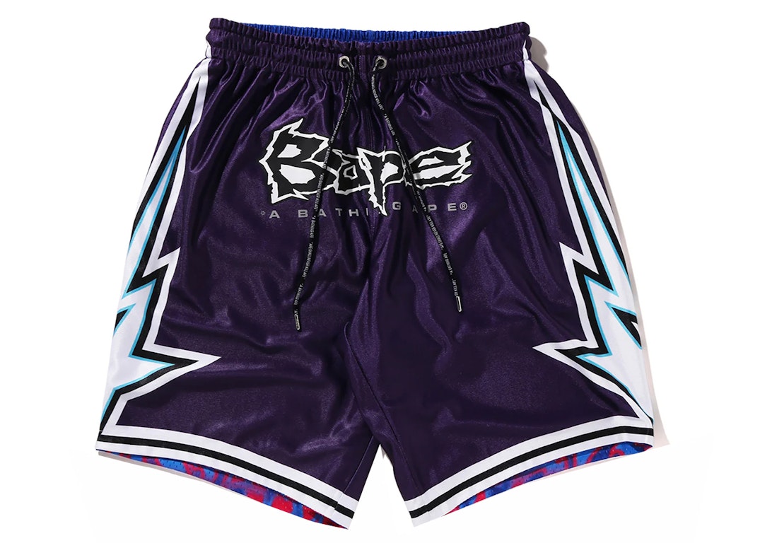 Pre-owned Bape Reversible Basketball Shorts Purple