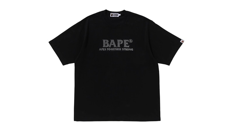 BAPE Rhinestone Logo Relaxed Fit Tee Black