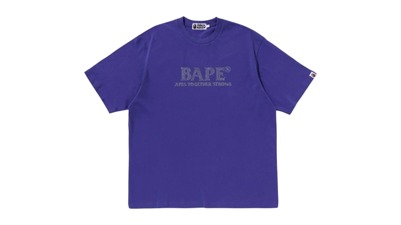 BAPE T-Shirt mit Strasslogo und lockerer Passform, lila