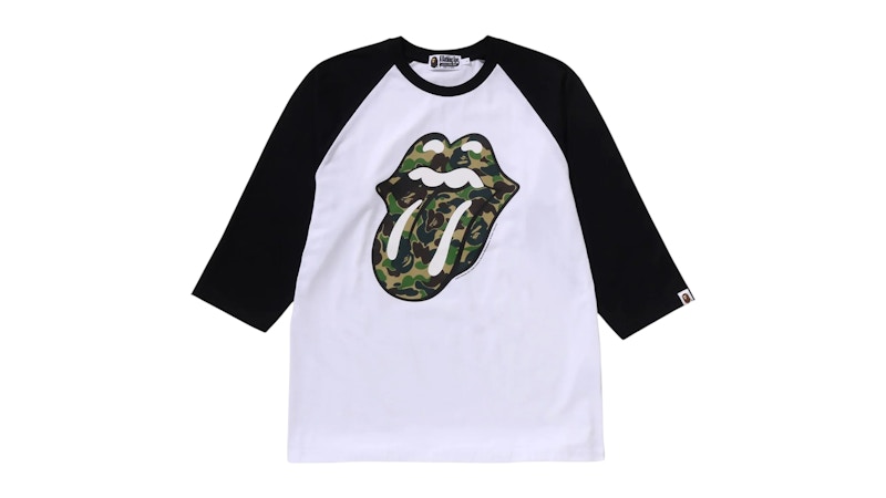 ル 年末のプロモーション - Men's Black Tee Sleeve 3/4 Stones Rolling BAPE SS25 US - トップス