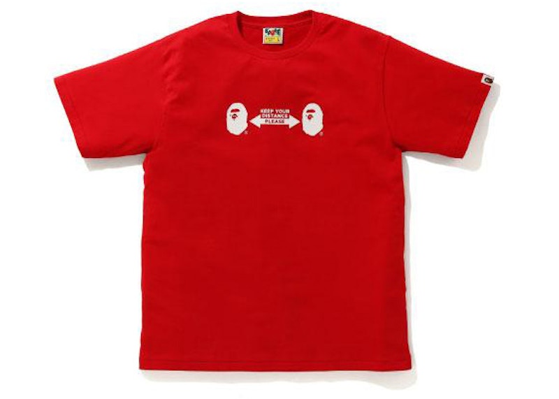 BAPE SOCIAL DISTANCE Ape Head Tee Red Men's FW20 US