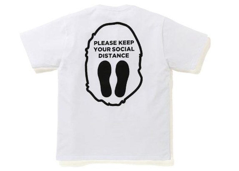 BAPE SOCIAL DISTANCE Ape Head Tee White Men's FW20 US