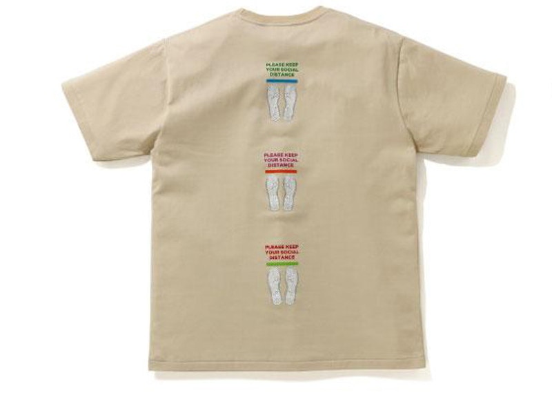 BAPE SOCIAL DISTANCE STA Tee Beige Men's FW20 US