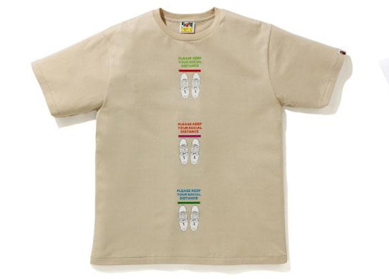 BAPE SOCIAL DISTANCE STA Tee Beige Men's FW20 US