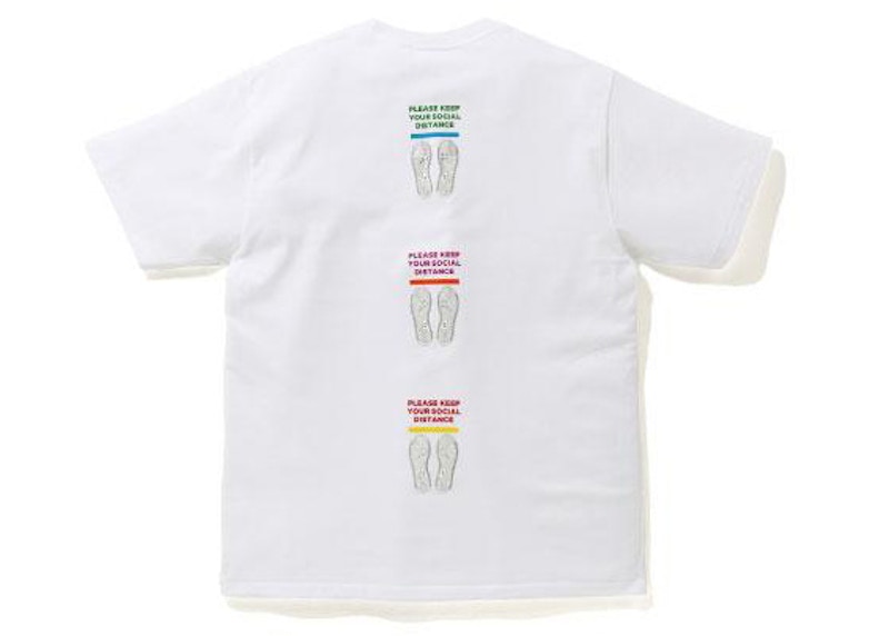 BAPE SOCIAL DISTANCE STA Tee White Men's FW20 US