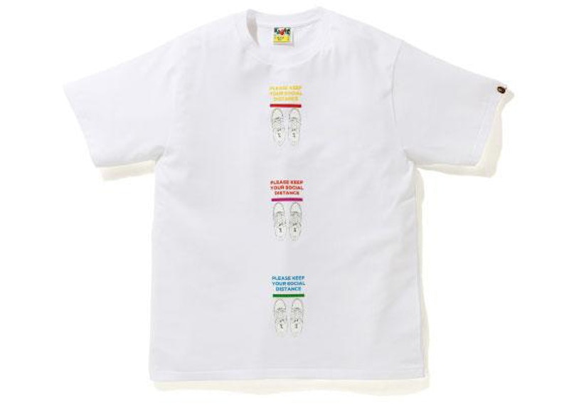 BAPE SOCIAL DISTANCE STA Tee White Men's FW20 US