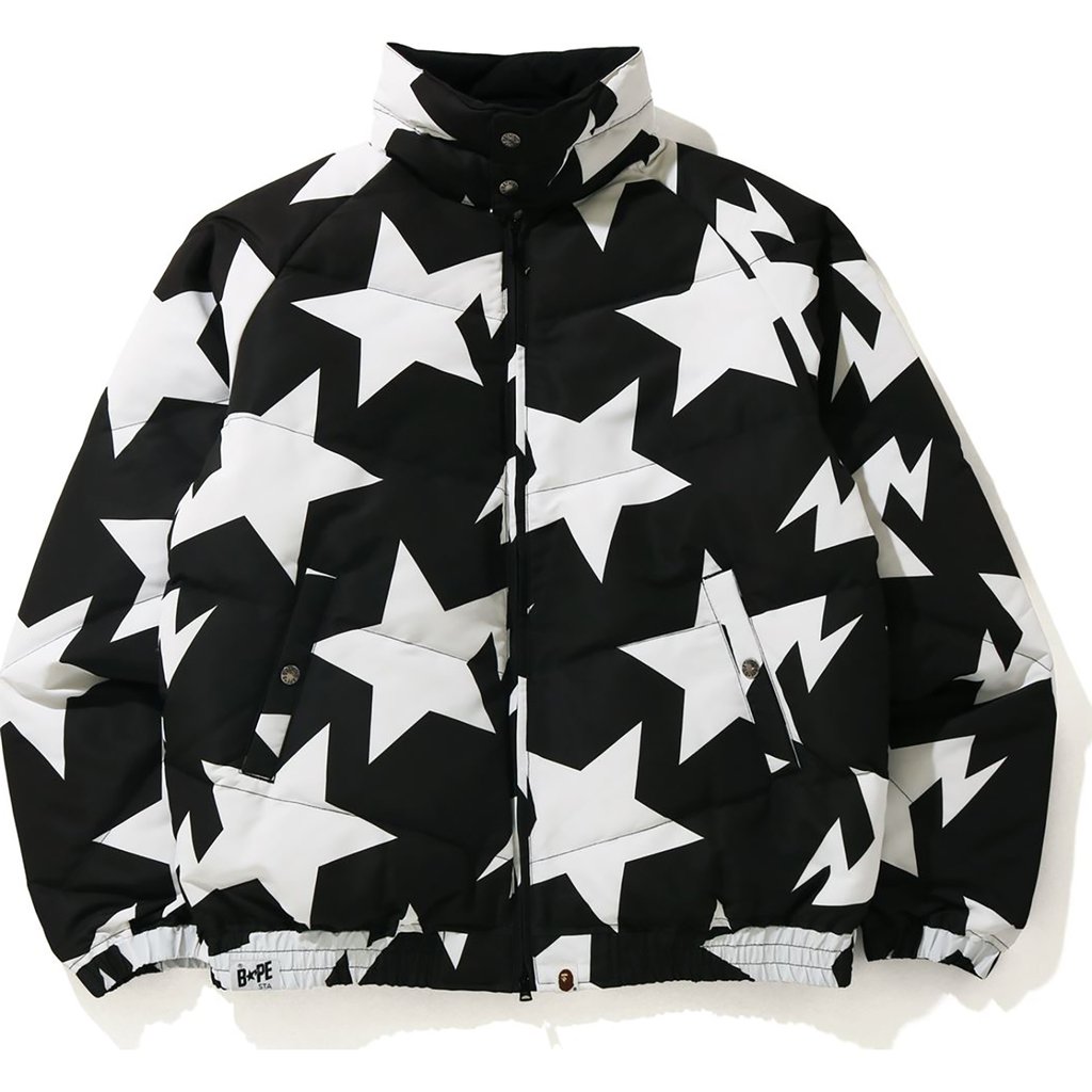 BAPE STA Pattern Down Jacket Black 男装- FW20 - CN