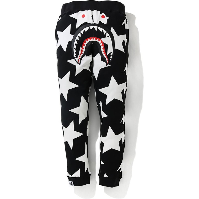 BAPE STA Pattern Shark Slim Sweatpants Black Men's - FW20 - US