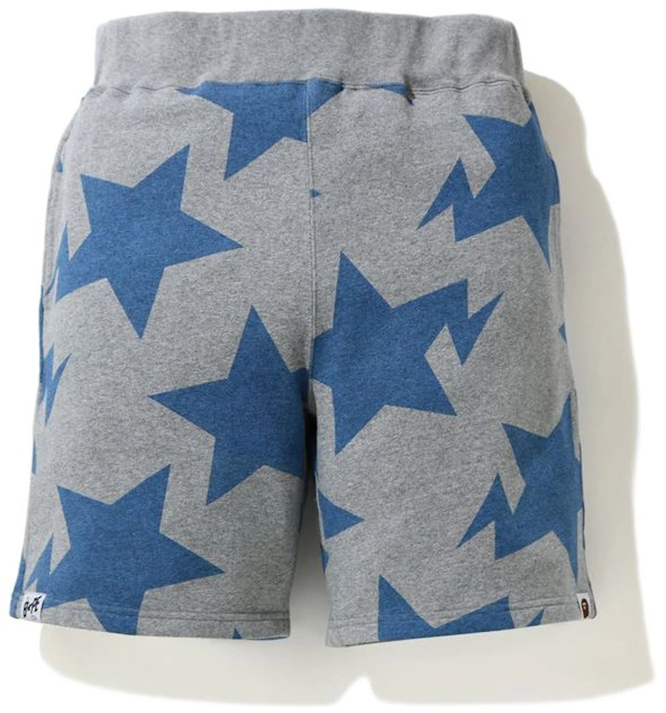 Bolsa Culo Reductor BAPE STA Pattern Sweat Shorts Gray/Blue Hombre - US