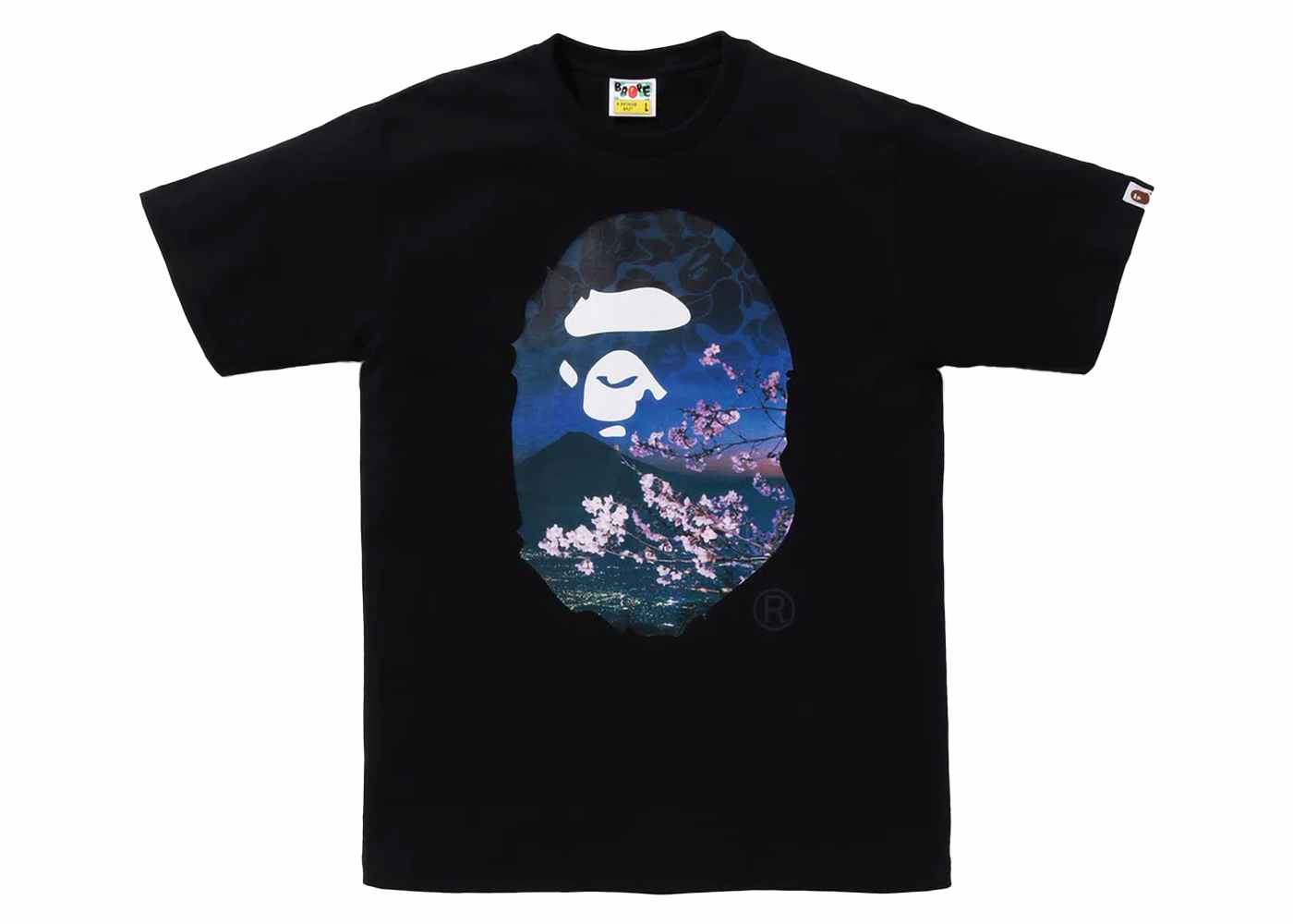 BAPE Sakura Photo Ape Head #2 Tee (SS24) Black Men's - SS24 - US